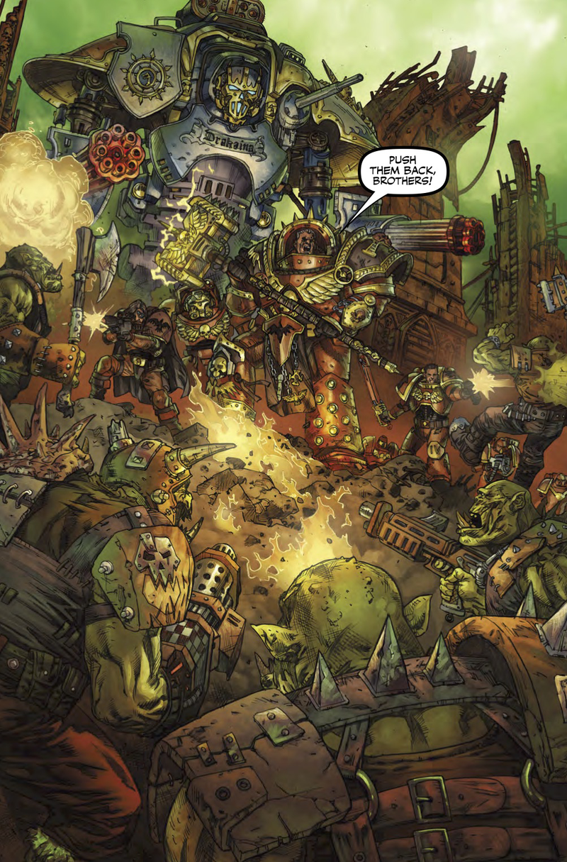 Illustration for article titled Space-War Is Space-Hell in the New Warhammer 40K: Dawn of War Comic